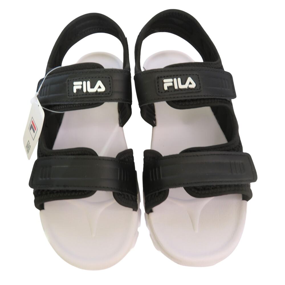 New FILA Black/White Tracer F Sandals Women's Sz 10
